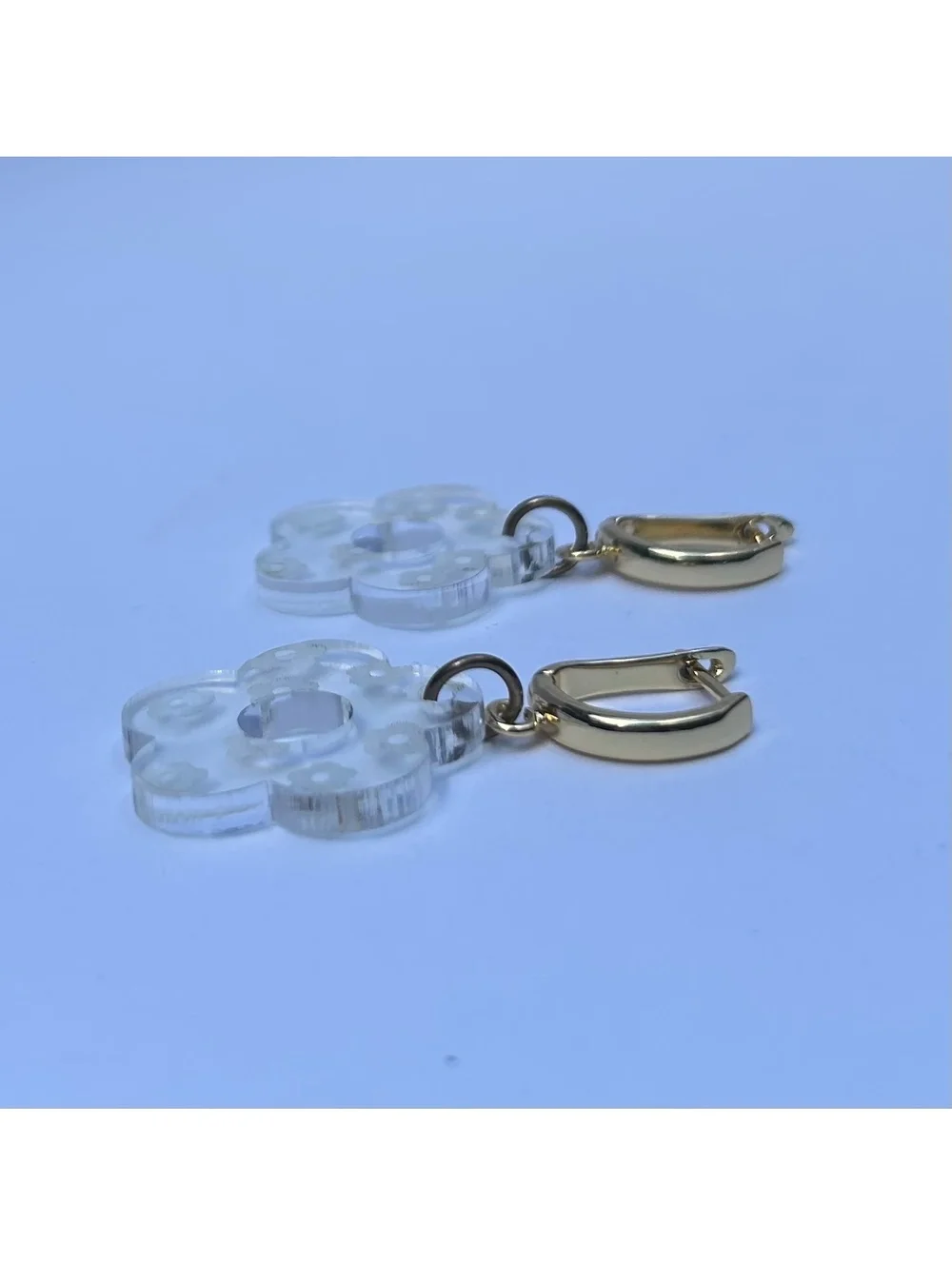 Polly PocketCore Etched Flower and Gold Tone Pierced Dangle Earrings